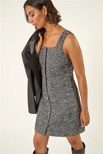 Printed Button Pinafore Dress 14819208