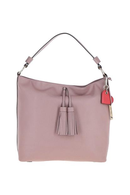 Pink 'Musette' Real Leather Hobo Bag