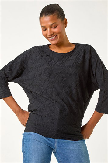 Textured Batwing Sleeve Top 19388508