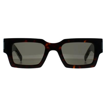 Brown Rectangle Dark Shiny Havana W Silver Grey Sl572