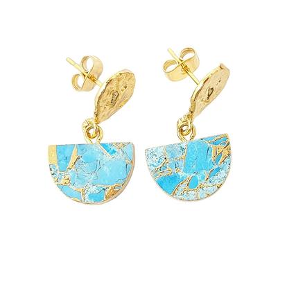 Blue Statement Blue Turquoise December Birthstone Earrings
