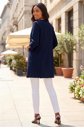 3/4 Sleeve Textured Longline Jacket 15017160