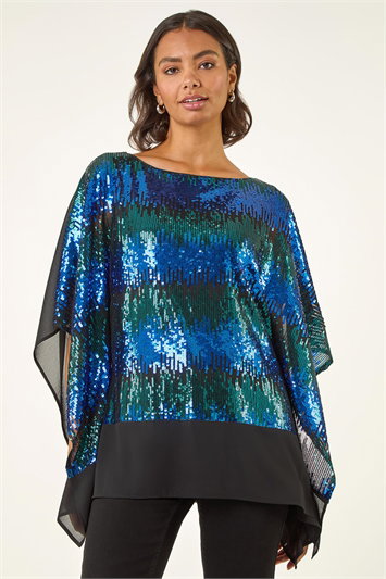 Blue Chiffon Tops | Roman UK