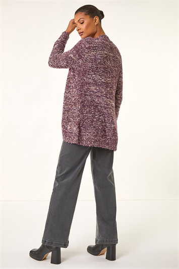 Speckled Popcorn Knit Cardigan 16241453