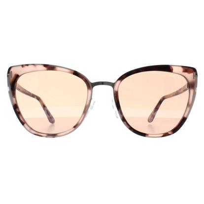 Brown Cat Eye Coloured Havana Brown Mirror Simona Ft0717 Sunglasses