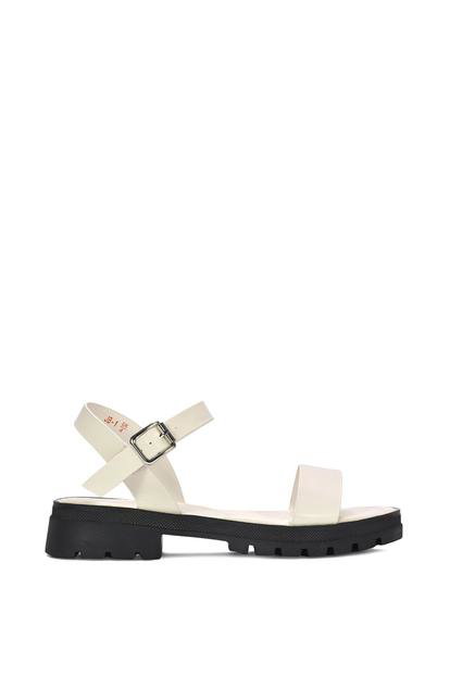 Black 'Sorella' Low Heel Chunky Sandals With Ankle Strap