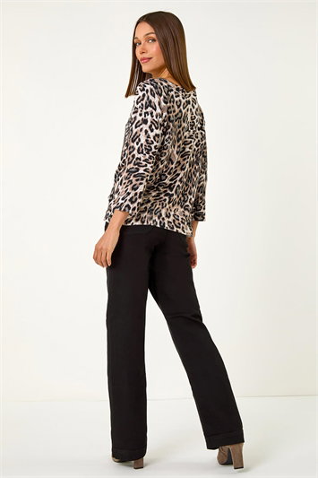 Animal Print Sparkly Neck Jumper 16131690