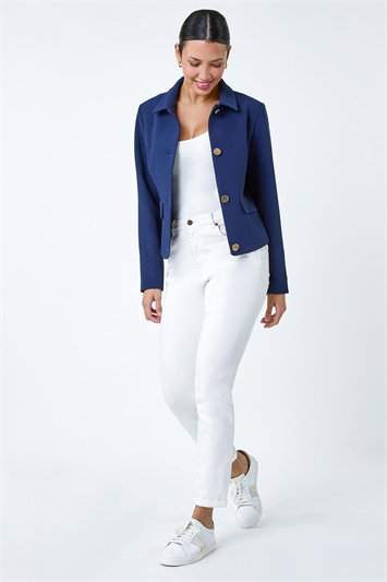 Textured Button Detail Jacket 15028260