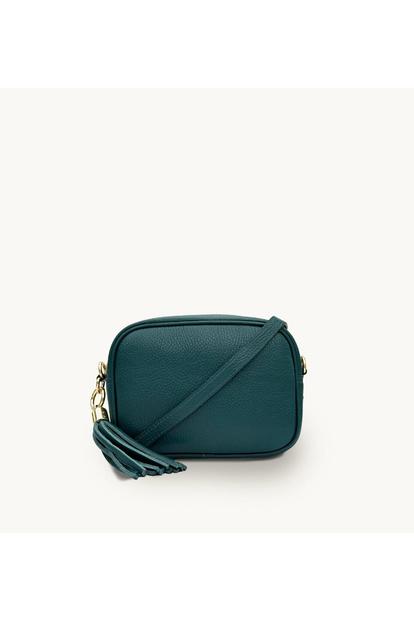 Blue The Tassel Teal Leather Crossbody Bag