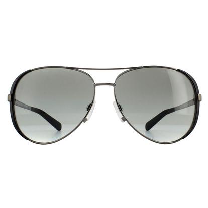 Black Aviator Gunmetal Black Grey Gradient Sunglasses