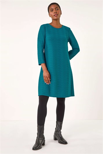 Textured A-Line Stretch Dress 14601891