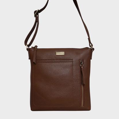 Black 'Edith' Pebble Grain Leather Crossbody Bag