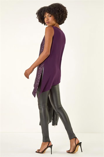 Sparkly Asymmetric Stretch Vest 19436476