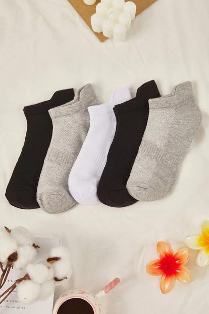 Multi 5 Pack Cotton Knit Sports Ankle Socks