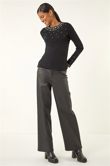 Embellished Neck Jumper 16211608
