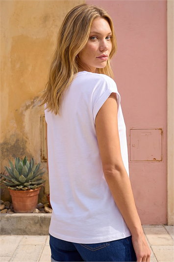 Plain Stretch Cotton Jersey T-Shirt 19301894