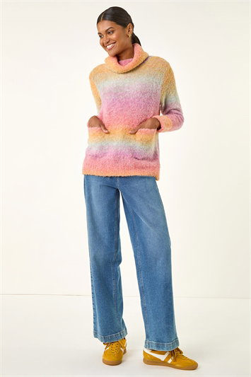 Orange Ombre Stripe Knit Jumper