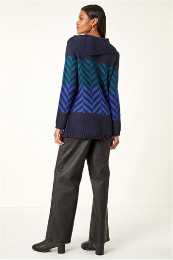Stripe Roll Neck Knit Jumper 16222360