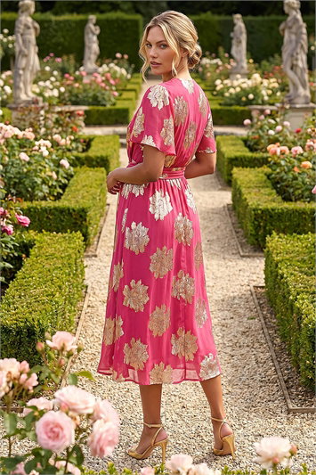 Jacquard Midi Wrap Dress 14719572