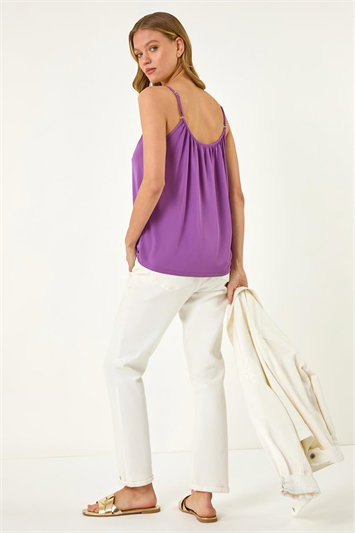 Gathered V-Neck Stretch Vest Top 19301376