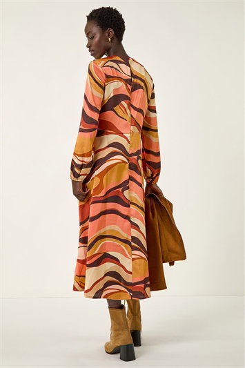 Abstract Print Midi Dress 14788764