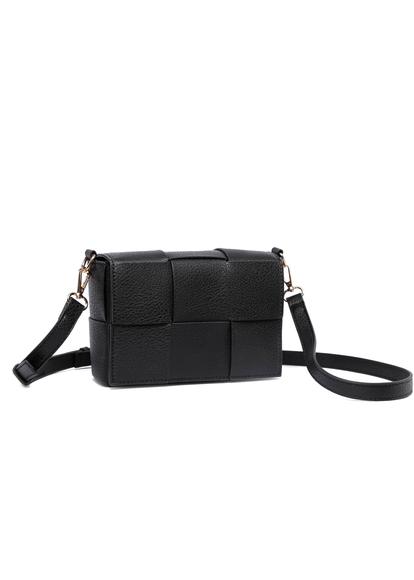 Black Cross Body Weave Bag