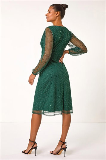 Sequin V-Neck Wrap Dress 14628634