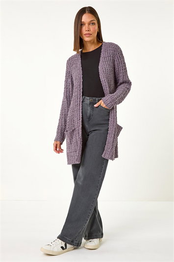 Popcorn Textured Longline Cardigan 16130904