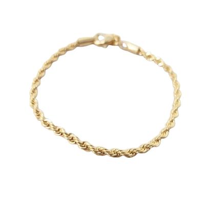 Metallic Gold Plated Minimalist Elegan Shiny Rope Bracelet