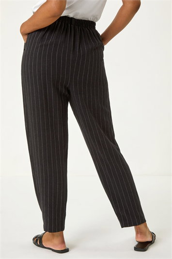 Petite Stripe Tapered Linen Blend Trouser 18074608