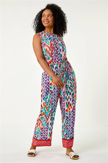 Petite Aztec Border Print Jumpsuit 14574009