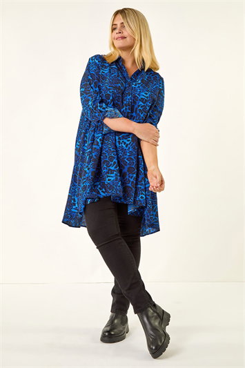 Curve Animal Print Longline Tunic Shirt 20235680