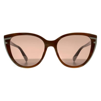 Brown Cat Eye Honey Brown White Horn Brown Sfu783