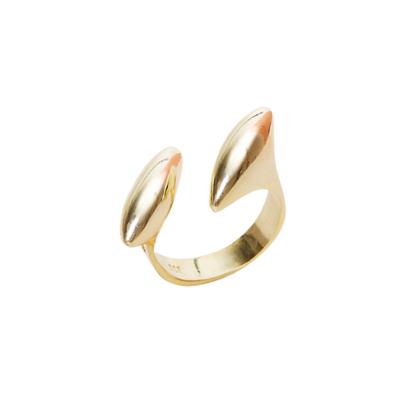 Metallic Double Marquise Sterling Silver Adjustable Ring