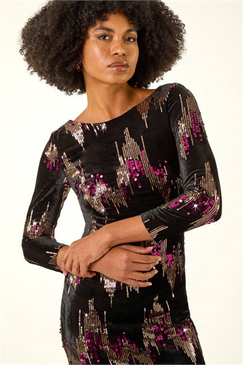 Sequin Velvet Bodycon Dress 14445613