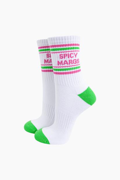 White Spicy Margs Novelty Cotton Sports Socks