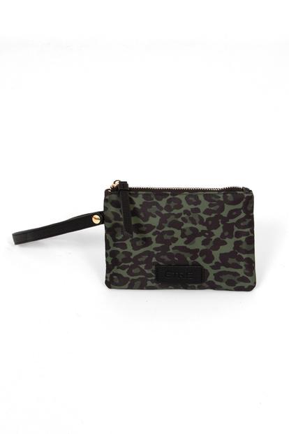 Green Leopard Wristlet Coin Purse Travel Wallet