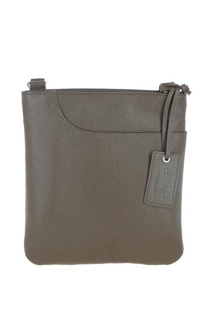 Purple Curve Zip Top Leather Cross Body Bag