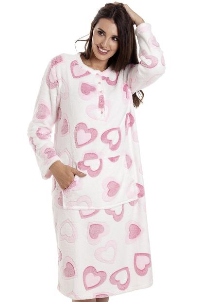White Heart Print Supersoft Fleece Lounger
