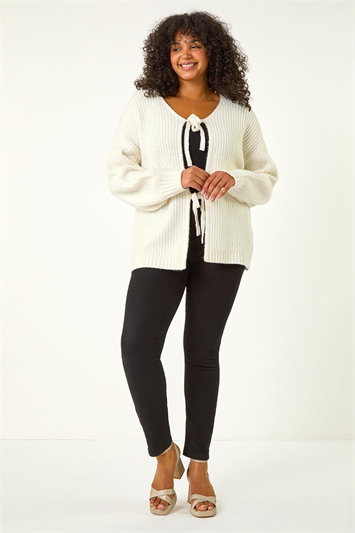 Curve Bow Detail Knit Cardigan 16126238