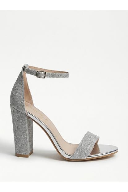 Metallic Odette Glittery Block Heel Ankle Sandals