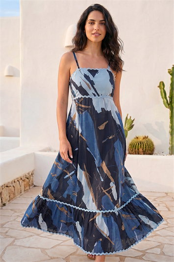 Dusk Abstract Ric Rac Maxi Dress 14931809