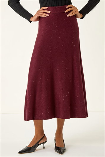 Multi Shimmer Knit Midi Skirt