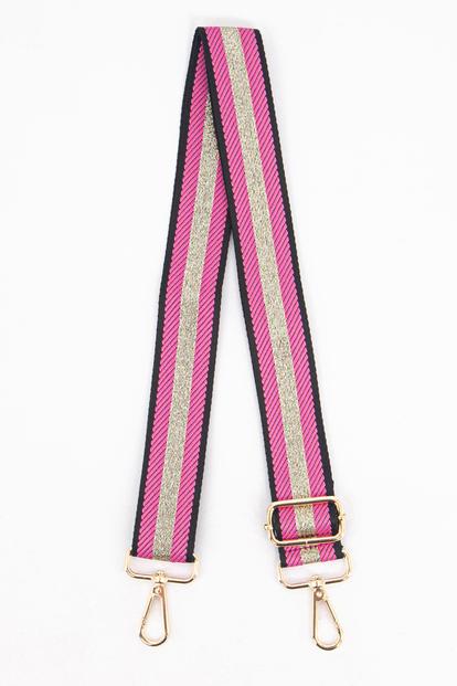 Purple Glitter Stripe Woven Bag Strap