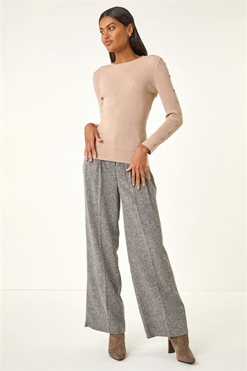 Button Ribbed Knit Jumper 16235706