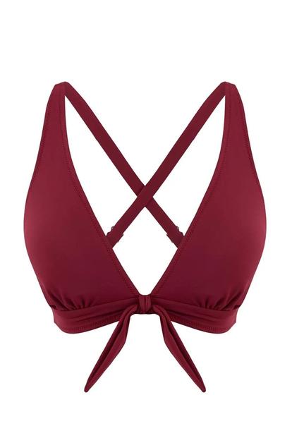Black Bow Detail Triangle Bikini Top