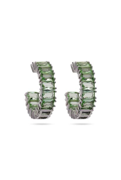 Green Light Green C-Shaped Dainty Hoops
