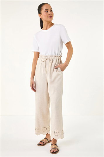 Petite Embroidered Hem Trouser 18115559