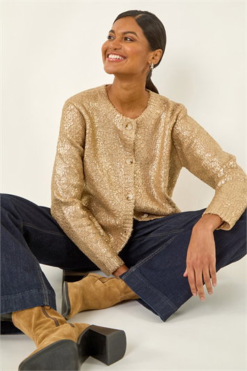 Metallic Knit Cardigan 16225933