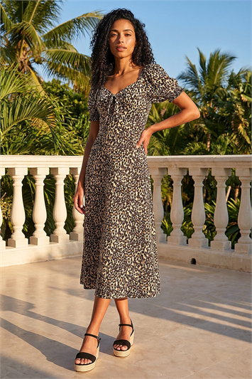 Animal Print Ruched Dress 14700508